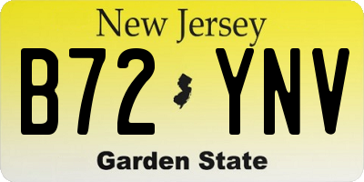 NJ license plate B72YNV