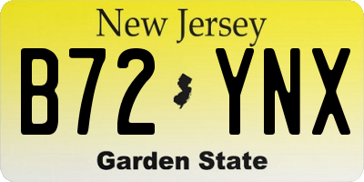 NJ license plate B72YNX
