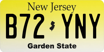 NJ license plate B72YNY