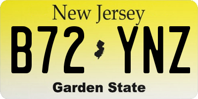 NJ license plate B72YNZ