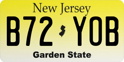 NJ license plate B72YOB