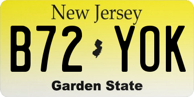 NJ license plate B72YOK