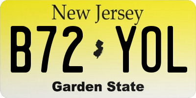 NJ license plate B72YOL