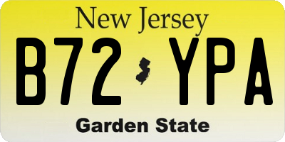 NJ license plate B72YPA