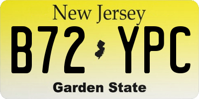 NJ license plate B72YPC