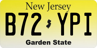 NJ license plate B72YPI