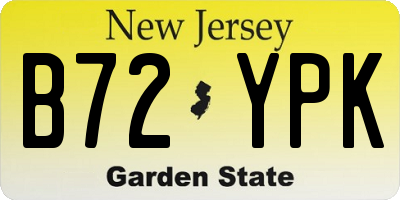 NJ license plate B72YPK