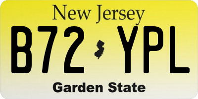 NJ license plate B72YPL