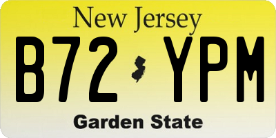 NJ license plate B72YPM