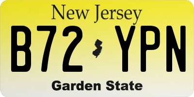 NJ license plate B72YPN