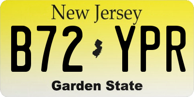 NJ license plate B72YPR