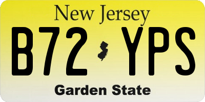 NJ license plate B72YPS