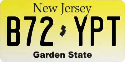NJ license plate B72YPT