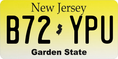 NJ license plate B72YPU