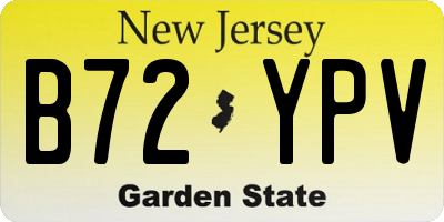 NJ license plate B72YPV