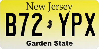 NJ license plate B72YPX