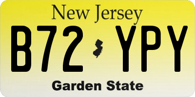 NJ license plate B72YPY