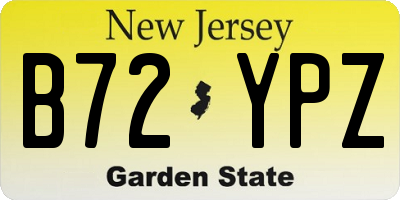 NJ license plate B72YPZ