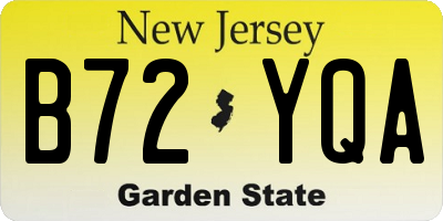NJ license plate B72YQA