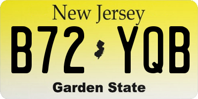 NJ license plate B72YQB