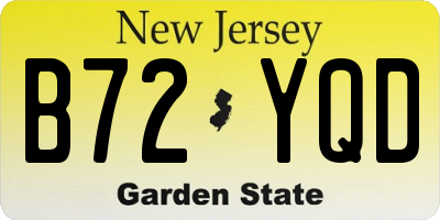NJ license plate B72YQD