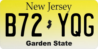 NJ license plate B72YQG