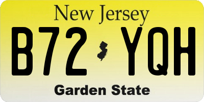 NJ license plate B72YQH