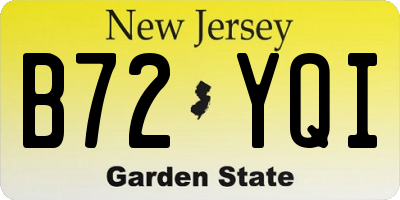 NJ license plate B72YQI