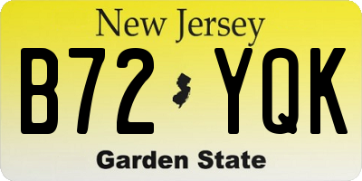 NJ license plate B72YQK