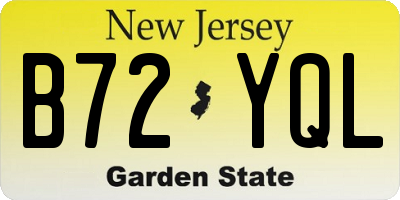 NJ license plate B72YQL