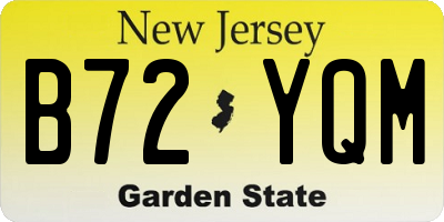 NJ license plate B72YQM