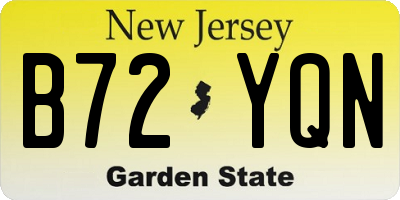 NJ license plate B72YQN