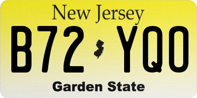NJ license plate B72YQO