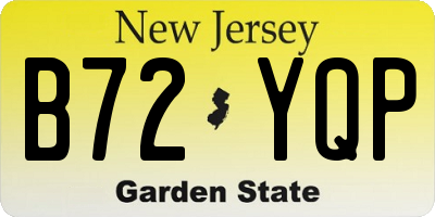 NJ license plate B72YQP