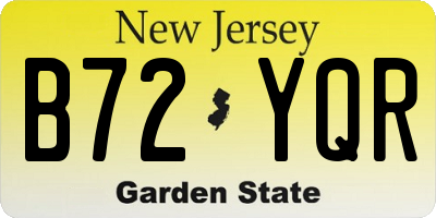 NJ license plate B72YQR