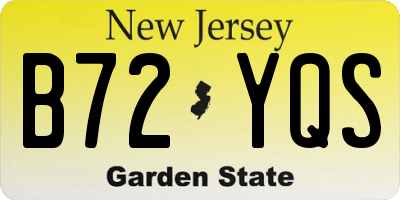 NJ license plate B72YQS