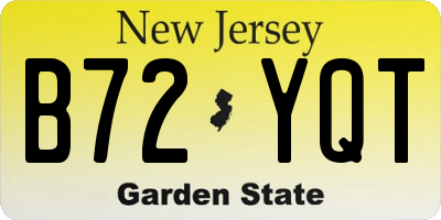 NJ license plate B72YQT