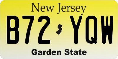 NJ license plate B72YQW