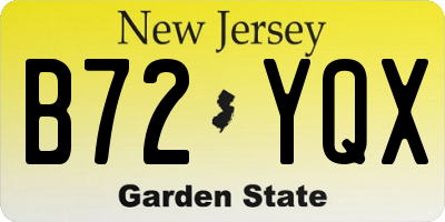 NJ license plate B72YQX