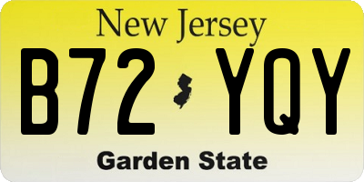 NJ license plate B72YQY
