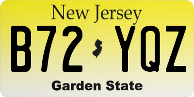 NJ license plate B72YQZ