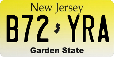 NJ license plate B72YRA