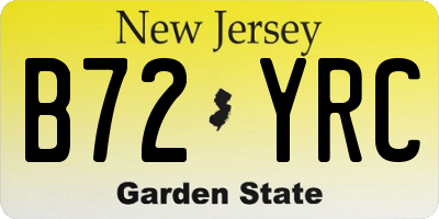 NJ license plate B72YRC