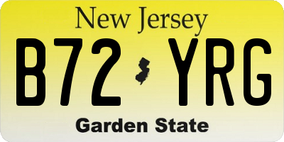 NJ license plate B72YRG