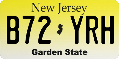 NJ license plate B72YRH