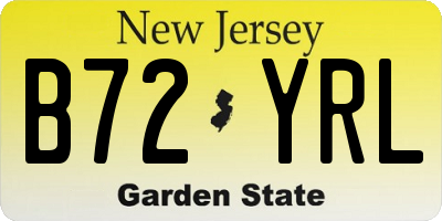 NJ license plate B72YRL