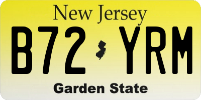 NJ license plate B72YRM