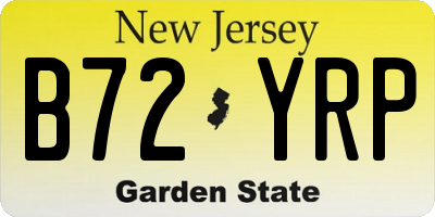 NJ license plate B72YRP
