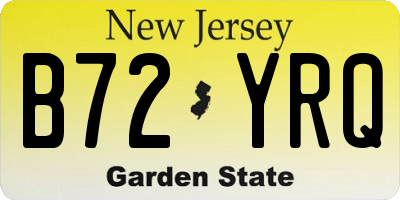 NJ license plate B72YRQ