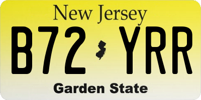 NJ license plate B72YRR